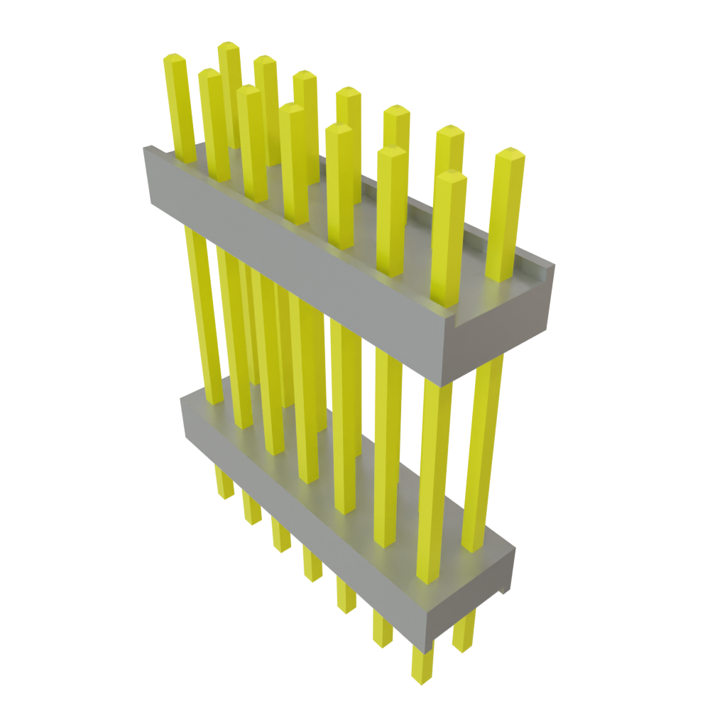 14-Contact Shrouded Header, 2-Row, 2.54mm Pitch, Through Hole Mount