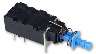 Switch Push Button ON OFF DPST Square Plunger 7A 250VAC 250VDC Latching Thru-Hole PC Pins