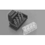 6 Pos IDC Modular Connector, Right Angle, Black, Gold Plated Copper Alloy