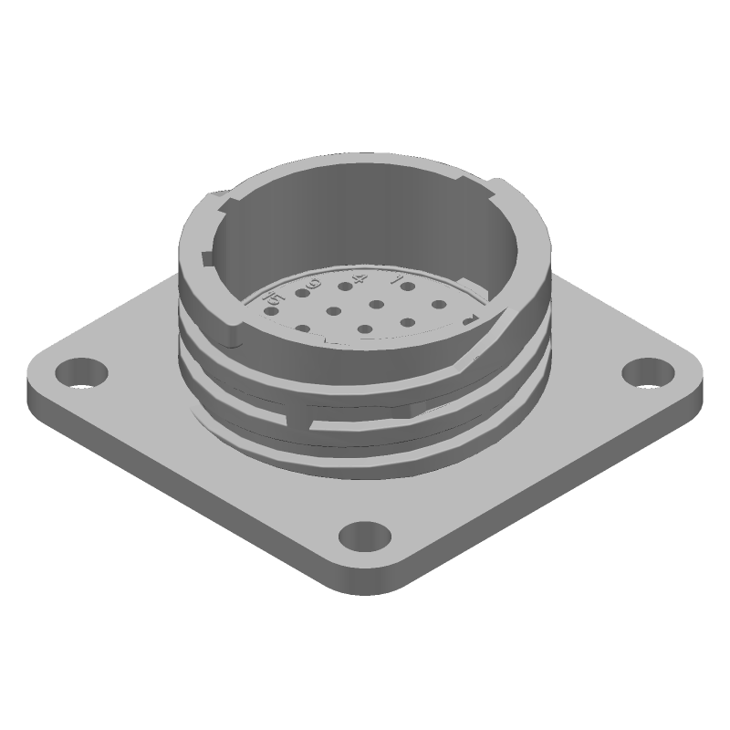 28 Pos Circular Crimp Receptacle, 250V, Size 17, Black