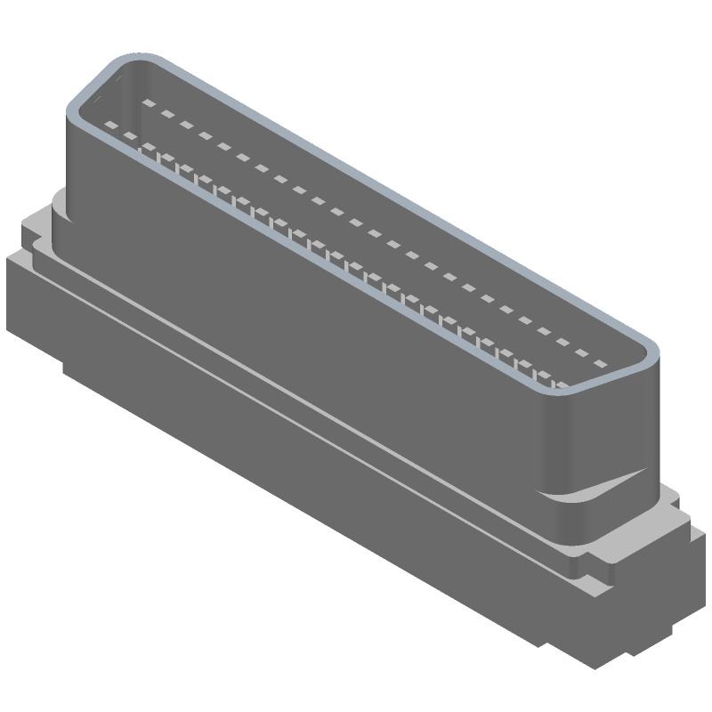 50 Pos 2 Row Right Angle Shielded IDC Cable Connector