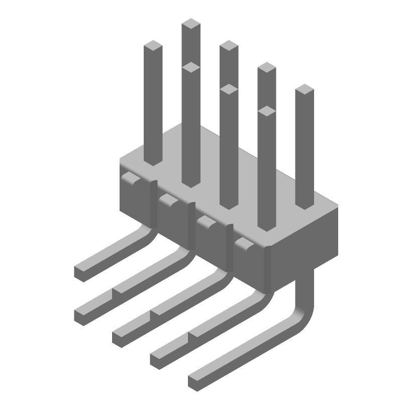 8 Pos 2.54mm RA Thru-Hole Header, Gold, 3A