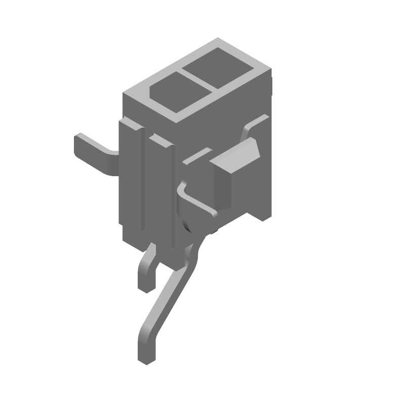2 Pos Rectangular Connector, Wire-to-Board, 5A, Right Angle SMT