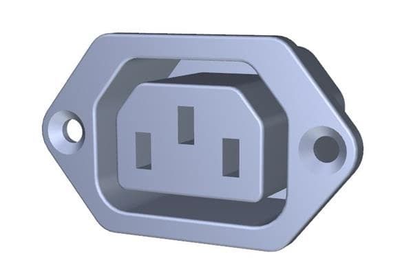 3 Pos 250VAC 10A Power Entry Module, 1 Port, Quick Connect