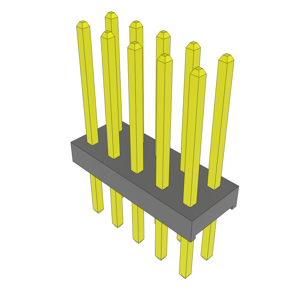 10-Contact Unshrouded Header, HDR, 2mm Pitch, Through Hole Mount