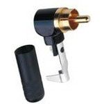 Right Angle Audio Connector, Male, 2 Contacts, 6A, 250V