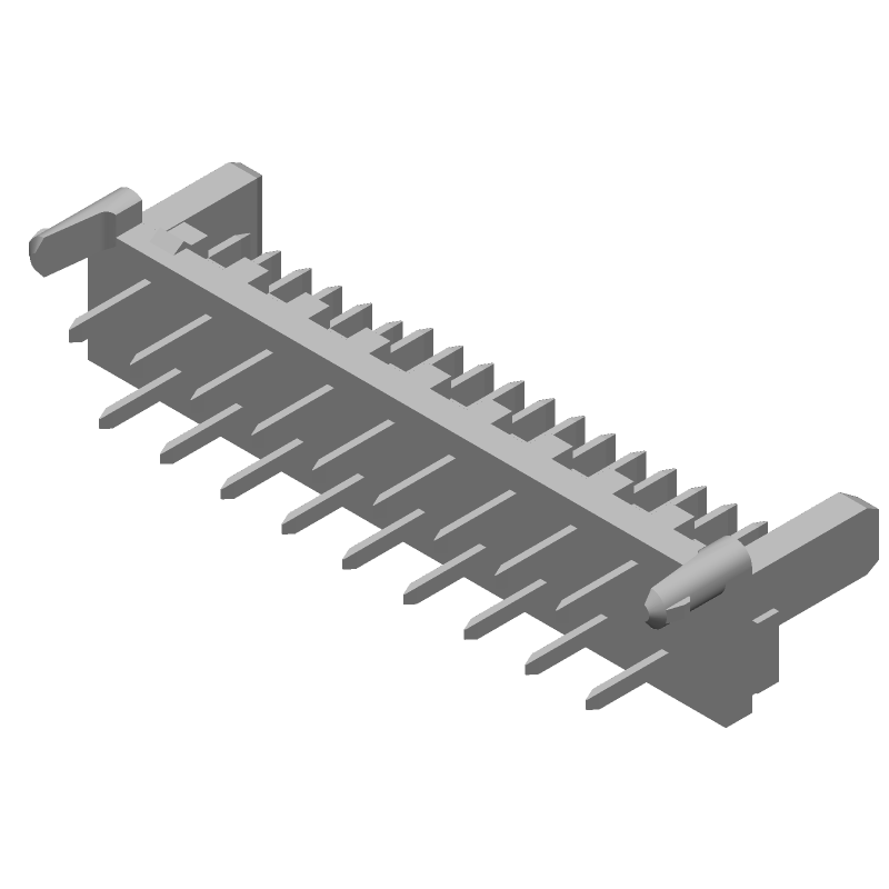 1.27mm Pitch Header, 18 Pos, Male, Straight, 1.2A, 250V, Through Hole