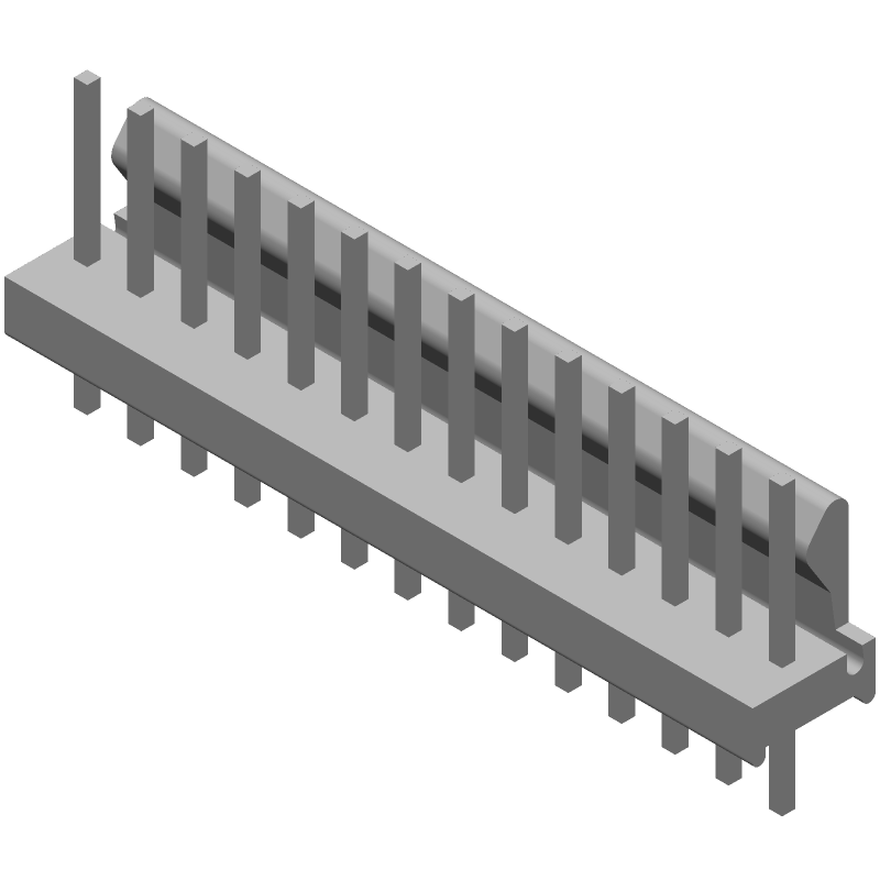 Wire-to-Board Header, 14 Pos, 2.54mm Pitch, Solder, Straight, 5A