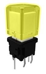 Illuminated Tactile Switches TACT SW 1mA20VDC SPST ULT YEL LED