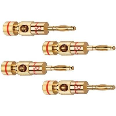 Audio jack Plug, straight Number of pins: 2 Gold Oehlbach 4 pc(s)