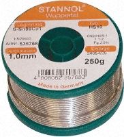 Stannol 1mm Wire Solder, +227C Melting Point, 0.1 1% Copper, 80 100% Tin, 1kg