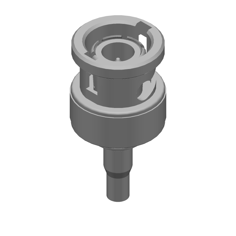 BNC Plug, 4GHz, 50R, Crimp, Straight, PTFE, Silver
