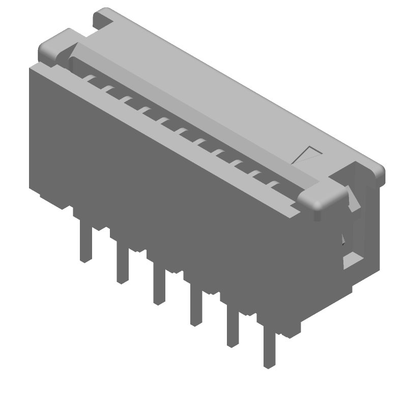 FFC/FPC Connector, 11 Pos, 1.27mm Pitch, Straight, Thru-Hole
