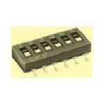 Switch DIP OFF ON SPST 4 Recessed Slide 0.1A 50VDC Gull Wing 1000Cycles/Switch 2.54mm SMD T/R