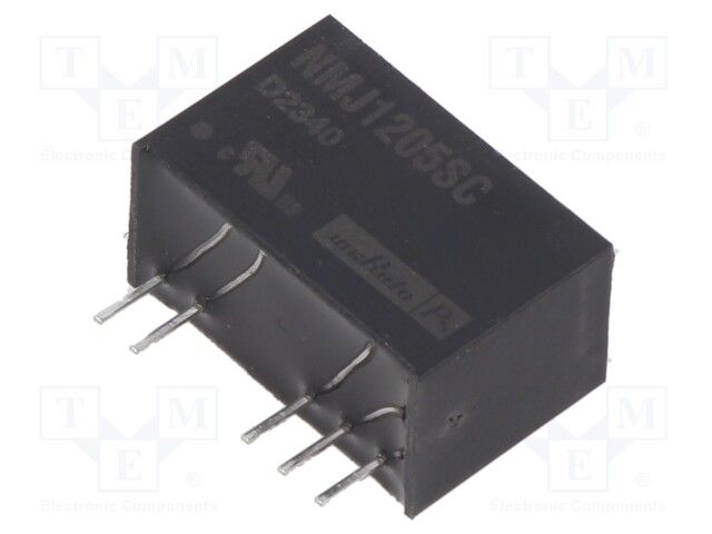 1W DC-DC Converter, 2x5V, 100mA, Isolated, SIP