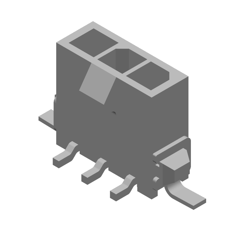 3 Pos 1 Row 5A 250V Male Pin Rectangular Connector, SMT