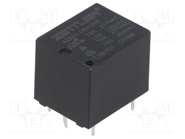 Power Relay 24VDC 15A SPST-NO(19.25x15.49x15.95)mm THT