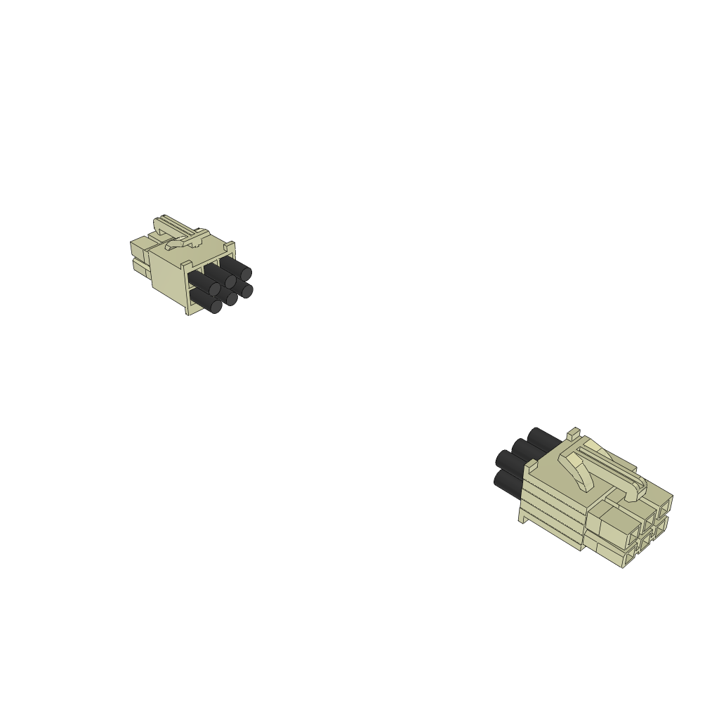 Cable Assembly AC Power 0.304m Power to Power 6 to 6 POS SKT-SKT Crimp-Crimp 22AWG