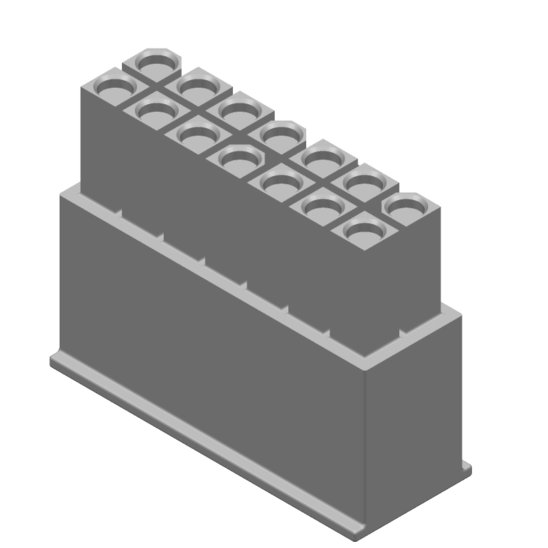 14 Pos Wire-to-Wire Plug Housing, 600V, 9.5A, UL94 V-0