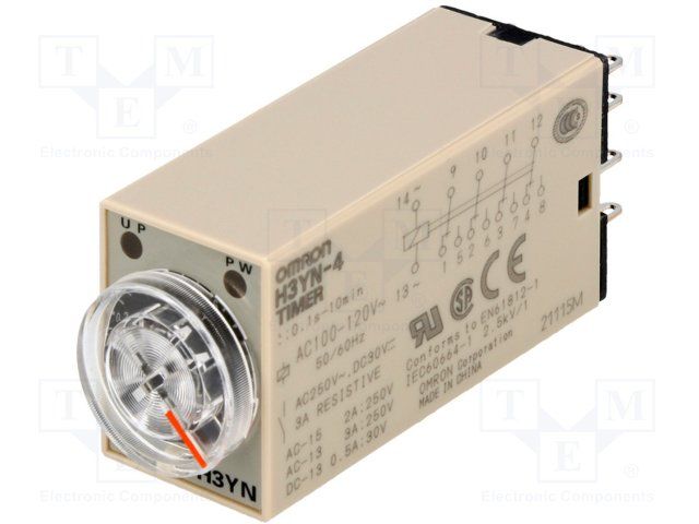Solid State Timer, 4PDT, 120VAC, 3A, 250VAC