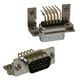 D-Sub HD Receptacle, 15 Pos, 3 Row, Solder, Shielded, RA