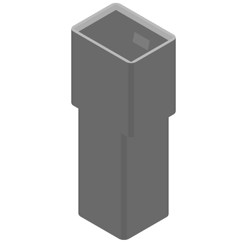 Female Nylon Rectangular Connector, 1 Pos, Quick Connect, Black