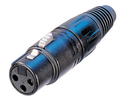 5C Female Power Connector, 50V 7.5A, Gold Brass, Metal, Black