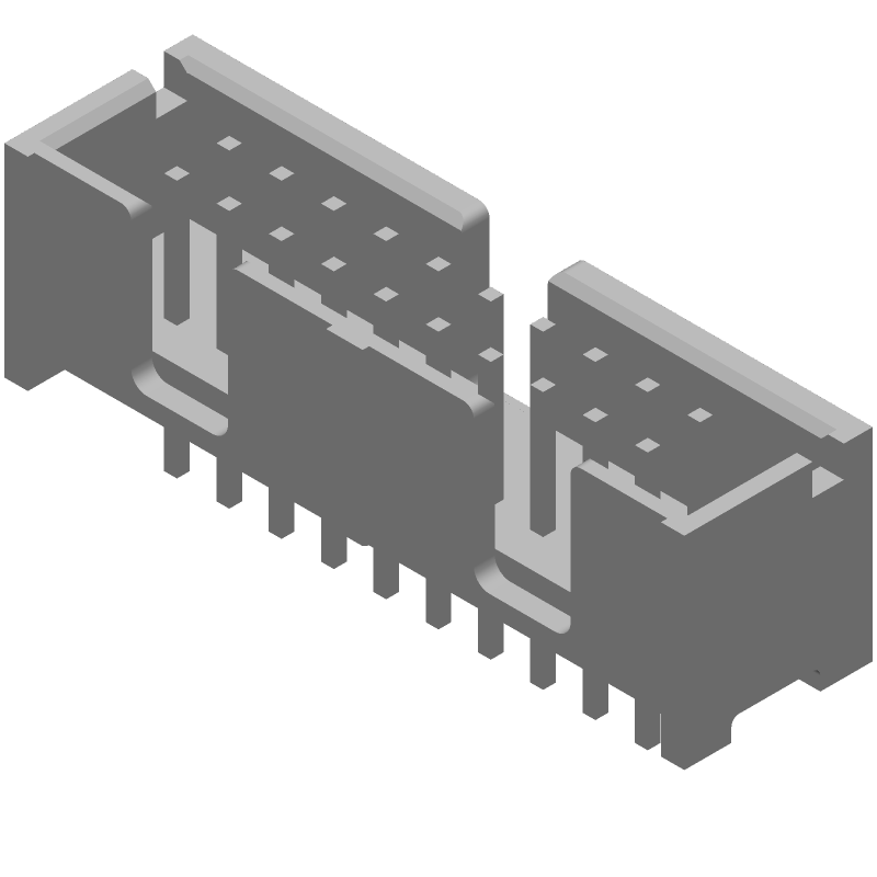 20 Pos 2.54mm Shrouded Header, Male, Solder, Straight, 105C