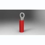20AWG Red Insulated Ring Terminal, Copper/Tin, 300V