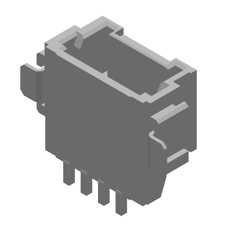 4 Pos 1.5mm RA SMD Shrouded Header, 2A, Tin, Nylon