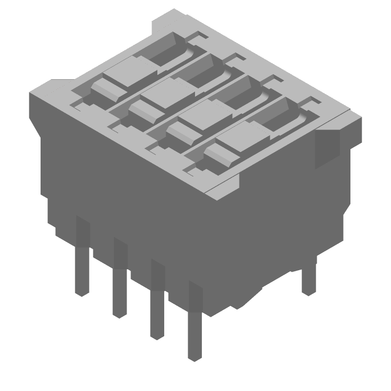 4 Pos SPST Rotary DIP Switch, Through Hole, 500mA