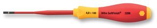 WIHA 3201 4,0MM Screwdriver, Slotted, VDE, 100 mm Blade, 4 mm Tip, 211 mm Overall