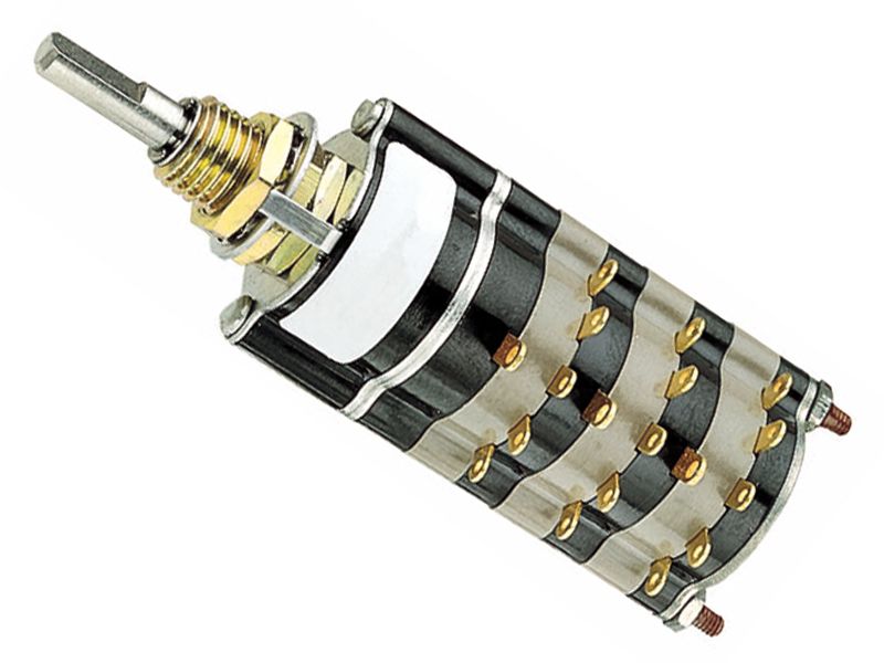 Rotary Switch, 3 Positions, SP3T, Latched, 0.25A, 28VDC, Solder Terminal, Standard Type Actuator, Through Hole-straight,