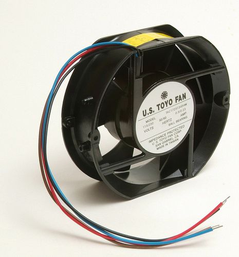 AC Axial Ball Bearing Fan, Airflow: 106 CFM, Acoustical Noise: 30 dB (A), 115 Volts, 21 Watts, mAMPS: 330, RPM: 1500;...