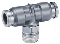 SMC KQB2 Metal Equal Tee, R 1/4 Male, Push In 8 mm
