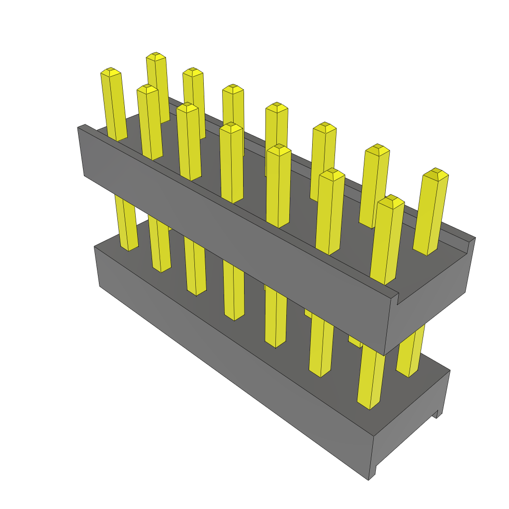 Conn Board Stacker HDR 14 POS 2.54mm Solder ST Top Entry Thru-Hole Bulk