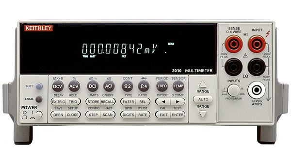 KEITHLEY         2010/E             Bench Digital Multimeter, Current, Voltage, Frequency, Resistance, Temperature, 3 A, 1 kV, 750 V