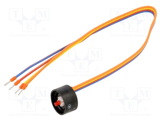 Illuminated Pushbutton Switch, Red, SPST, Wire Mount, IP67