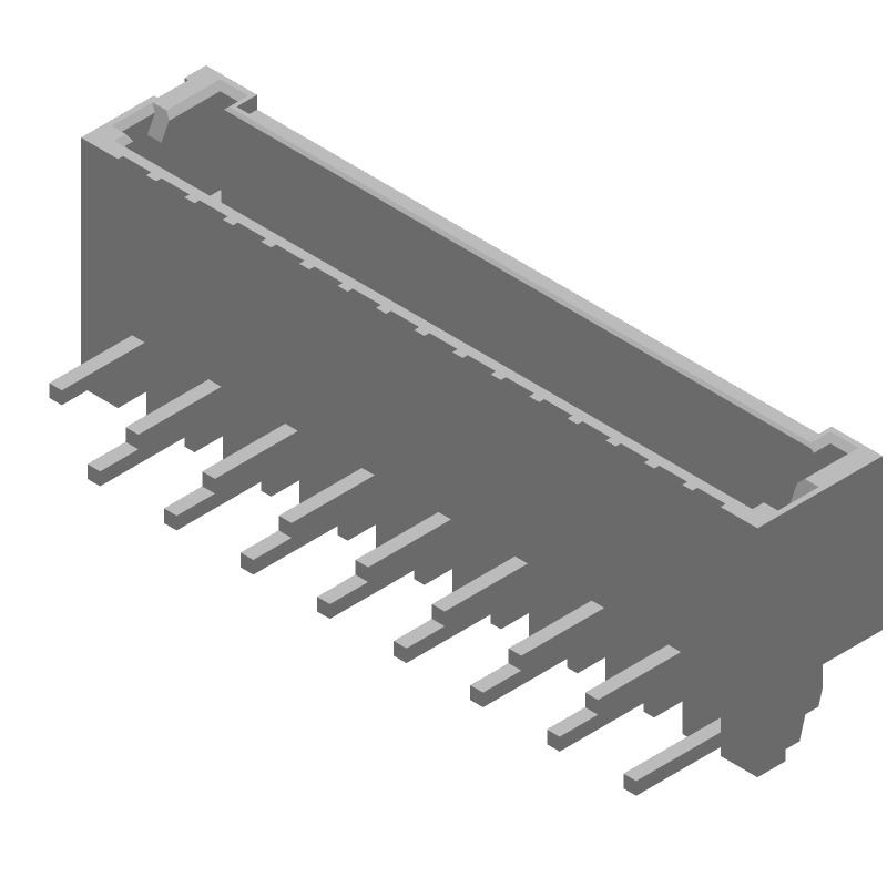 16 Pos Blue Mini CT Wire-to-Board Connector, Right Angle, Through Hole, 1.5mm Pitch