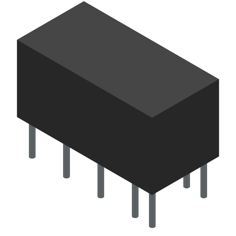 12VDC Signal Relay, 2A, DPDT, Through Hole, Latching