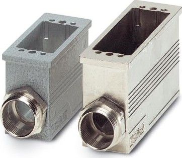 Box mounting base, made of metal, powder-coated type 1, number of modules 2, cable screw connection Pg16