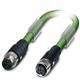 Bus system cable, INTERBUS (16 Mbps), 5-position, PUR halogen-free, green RAL 6017, shielded, Plug straightM12 SPEEDCON, B-coded, on Socket straight M12 SPEEDCON, B-coded, cable length: 1 m