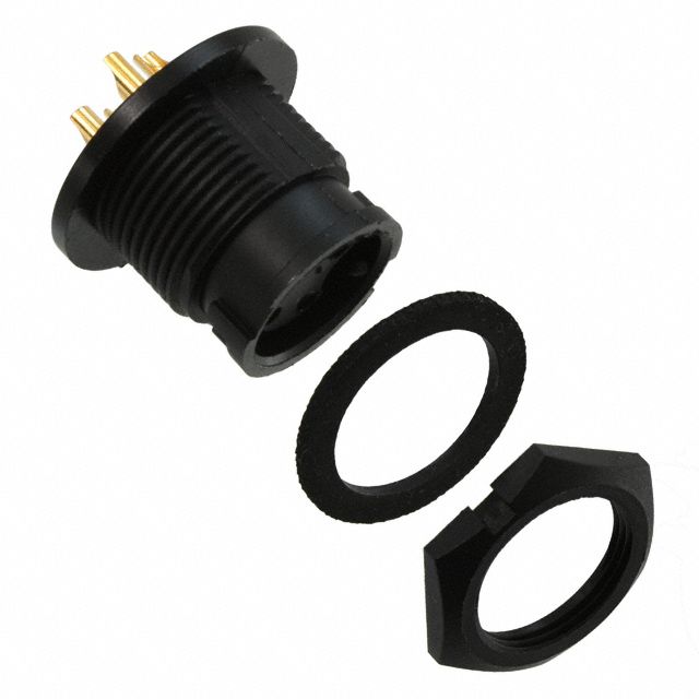 4-Pin Female Circular Connector, 600V, IP67, Solder, Polyamide