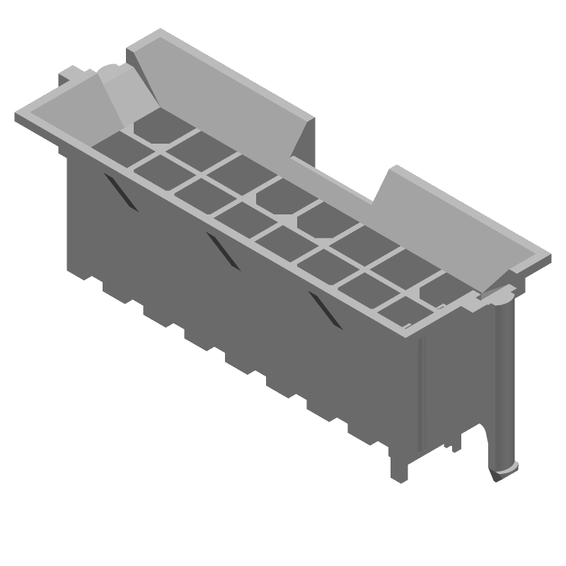 16 Pos Power Connector, 9A, 600V, 4.2mm Pitch, Solder ST, Thru-Hole