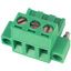 3 Pos Terminal Block, 15A, 300V, Screw, RA, Green