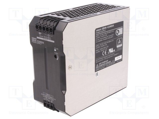 240W AC-DC Enclosed Power Supply, 24V 10A, 85-264V In, DIN Rail