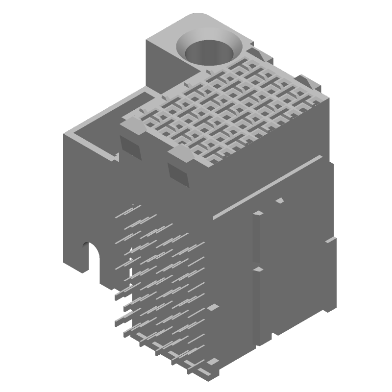 50 Pos RA Thru-Hole Press-Fit Connector, 1.15A, 2mm Pitch