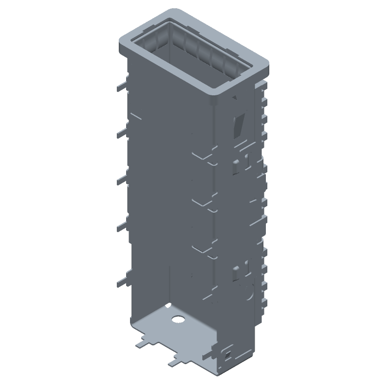 ZQSFP+ Cage, Right Angle, Signal, 132Gbps, Press-Fit, Through Hole