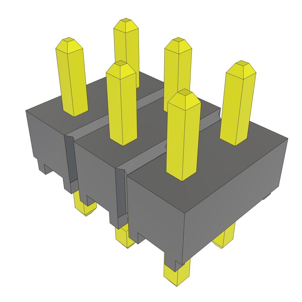 Conn Unshrouded Header HDR 6 POS 2.54mm Solder ST Top Entry Thru-Hole
