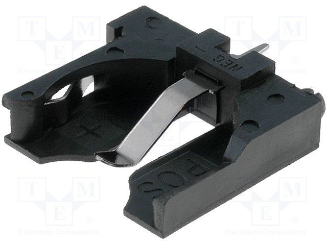 1 Cell Coin Battery Holder, PCB Mount, Tin Plated